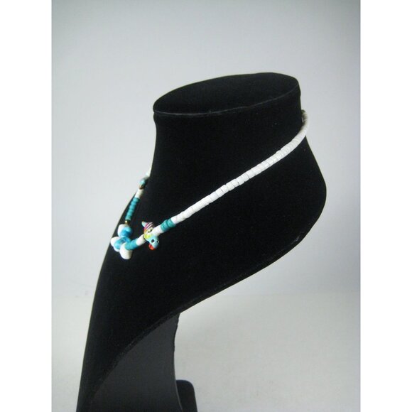 Puka Shell Vintage Shell Beaded Necklace Parrot Charms Bird Parakeet 1970 - Picture 8 of 11